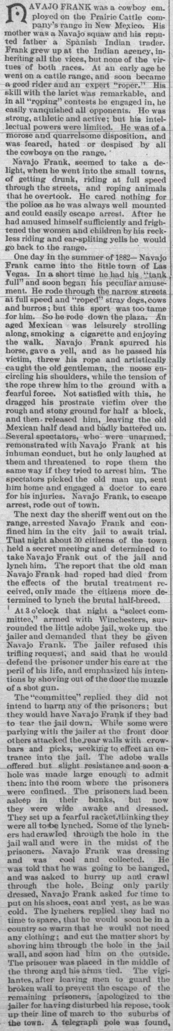 Clipping from The Anaconda Standard